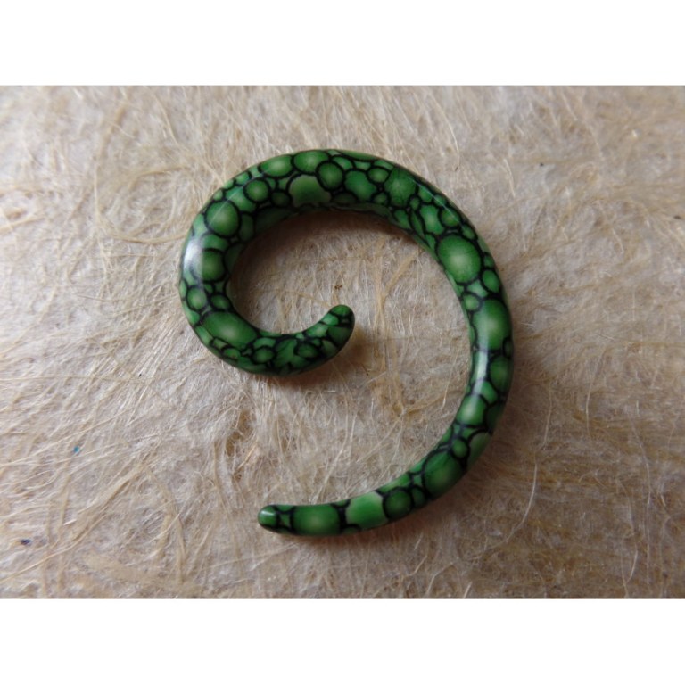 Elargisseur d'oreille vert spirale 