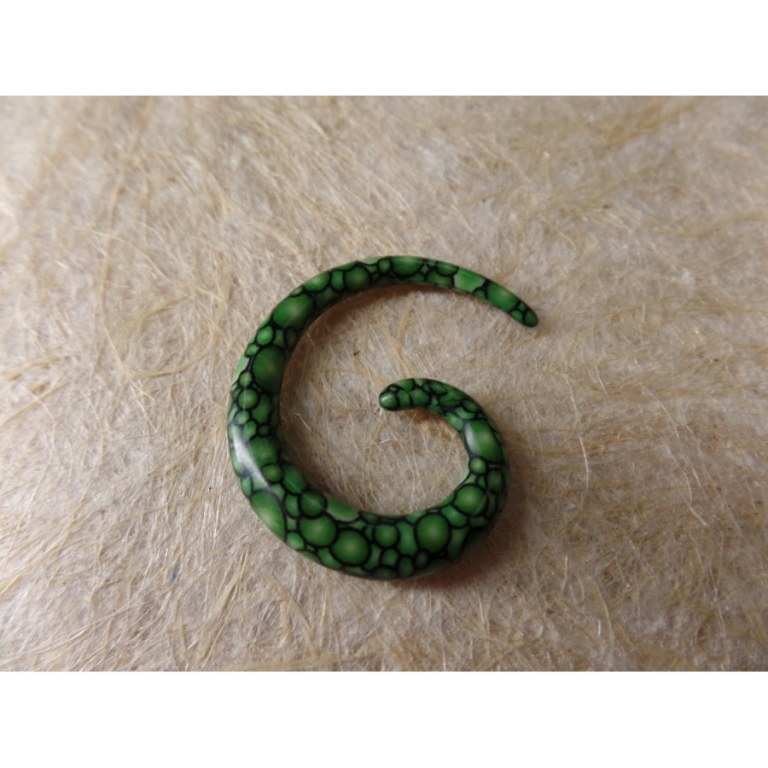 Elargisseur d'oreille vert spirale 