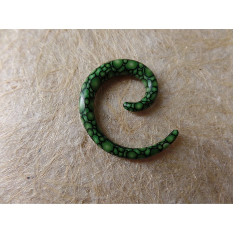 Elargisseur d'oreille vert spirale 