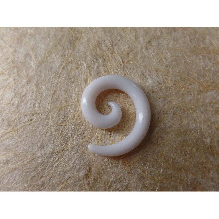 Elargisseur d'oreille blanc spirale 