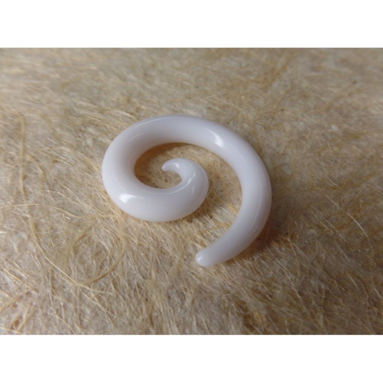 Elargisseur d'oreille blanc spirale 