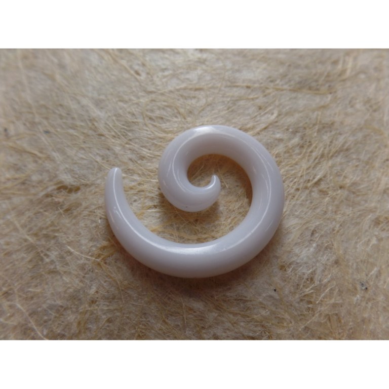 Elargisseur d'oreille blanc spirale 