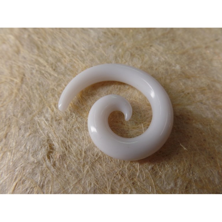 Elargisseur d'oreille blanc spirale 