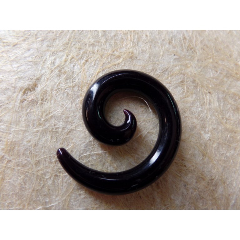 Elargisseur d'oreille noir spirale 