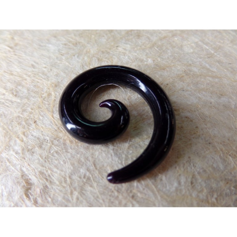 Elargisseur d'oreille noir spirale 