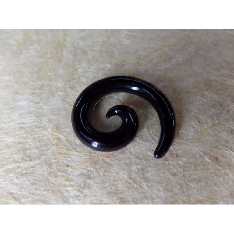 Elargisseur d'oreille noir spirale 