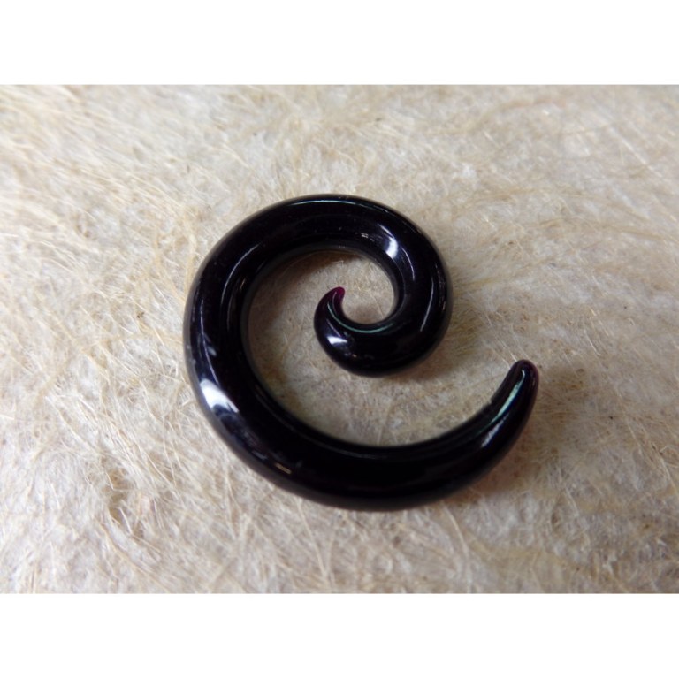 Elargisseur d'oreille noir spirale 