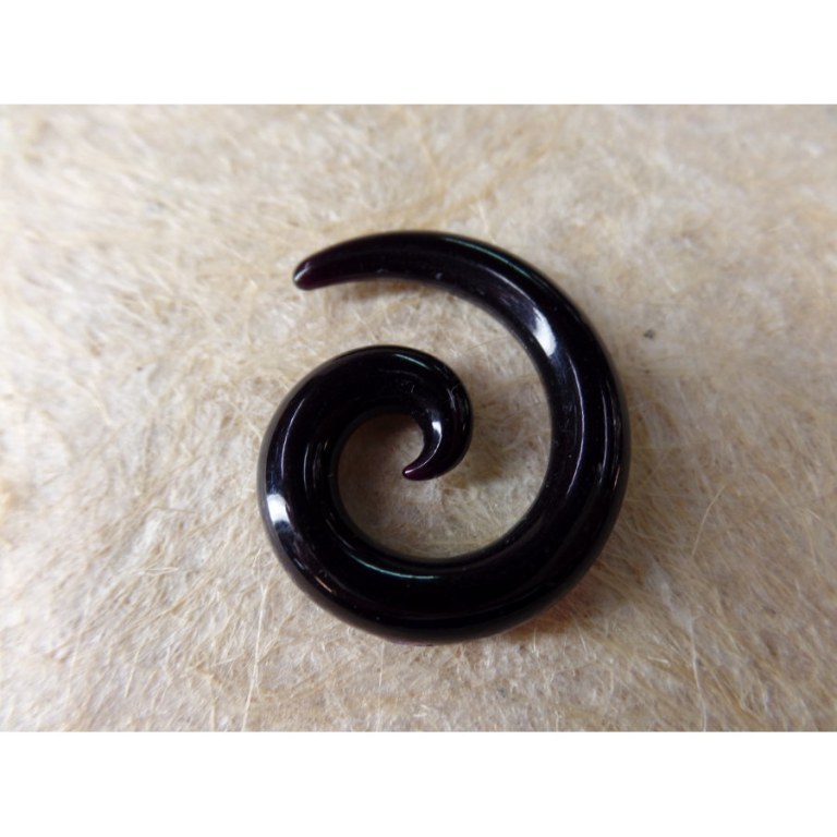 Elargisseur d'oreille noir spirale 