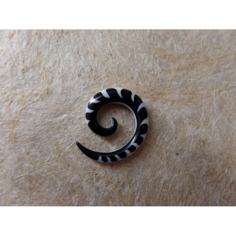 Elargisseur d'oreille bicolore spirale 