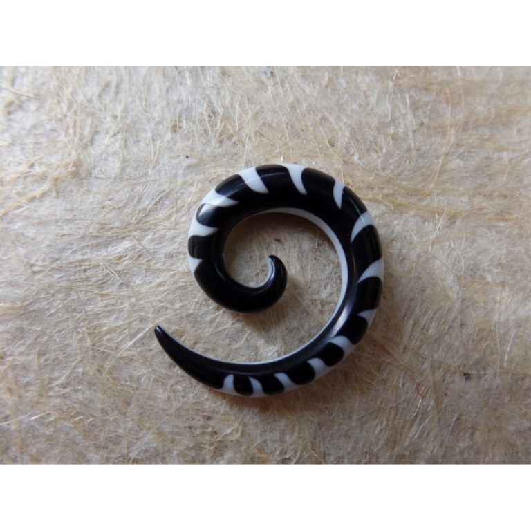 Elargisseur d'oreille bicolore spirale 