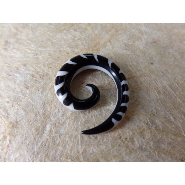 Elargisseur d'oreille bicolore spirale 