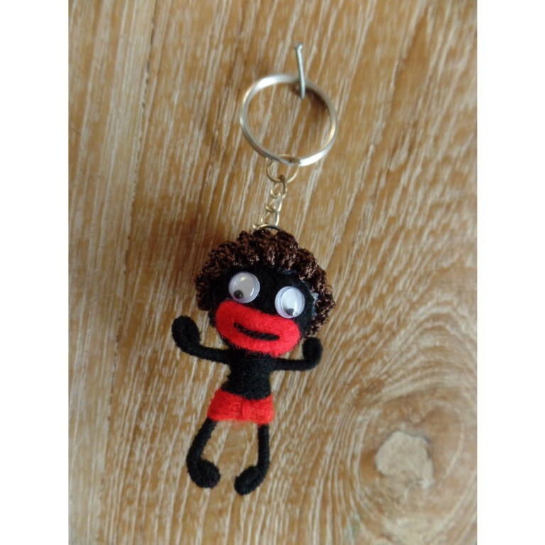 Porte clé poupée afro cheveux bruns