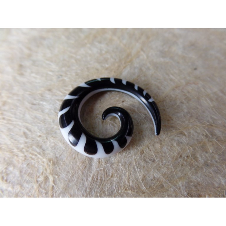 Elargisseur d'oreille bicolore spirale 