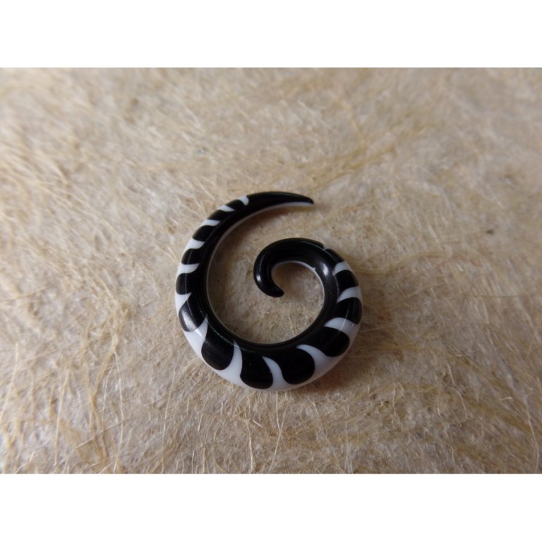 Elargisseur d'oreille bicolore spirale 