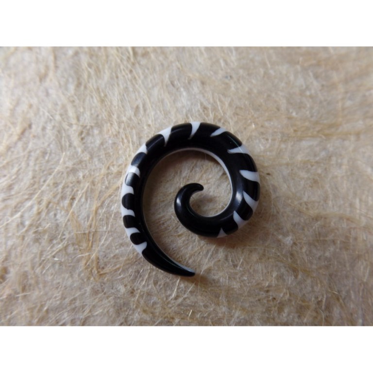 Elargisseur d'oreille bicolore spirale 