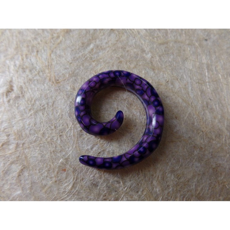 Elargisseur d'oreille violet spirale 