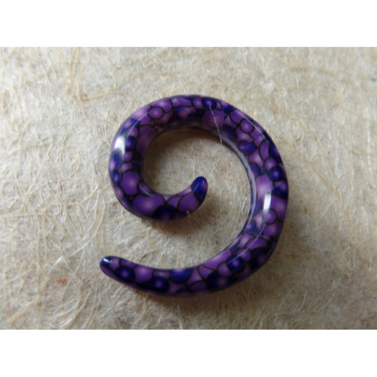 Elargisseur d'oreille violet spirale 