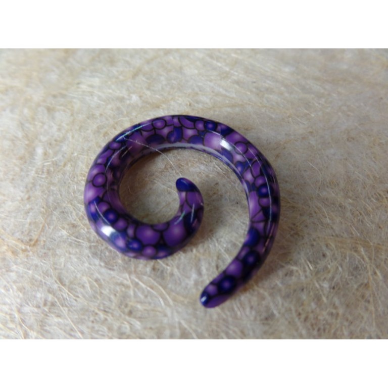 Elargisseur d'oreille violet spirale 