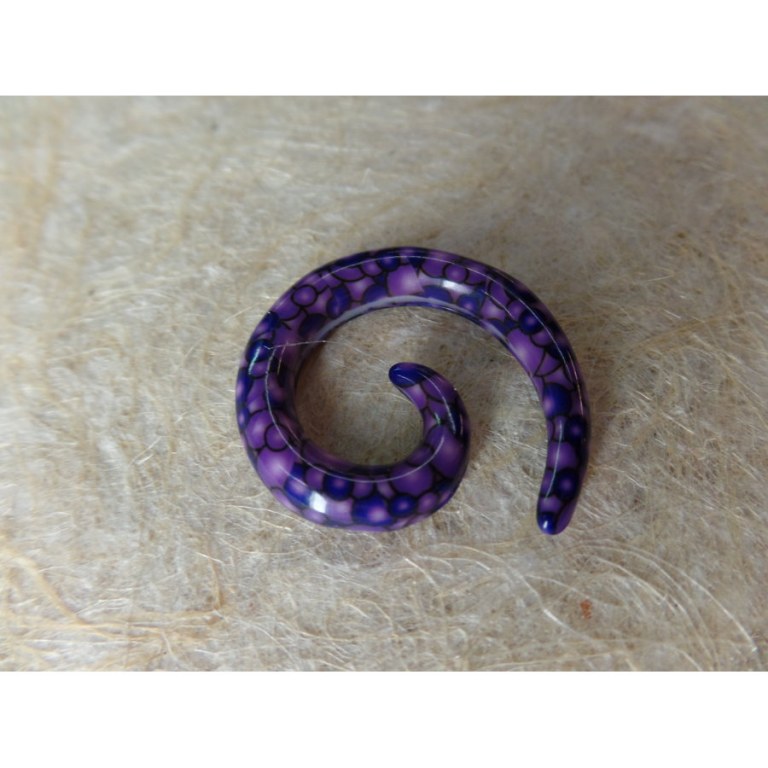 Elargisseur d'oreille violet spirale 