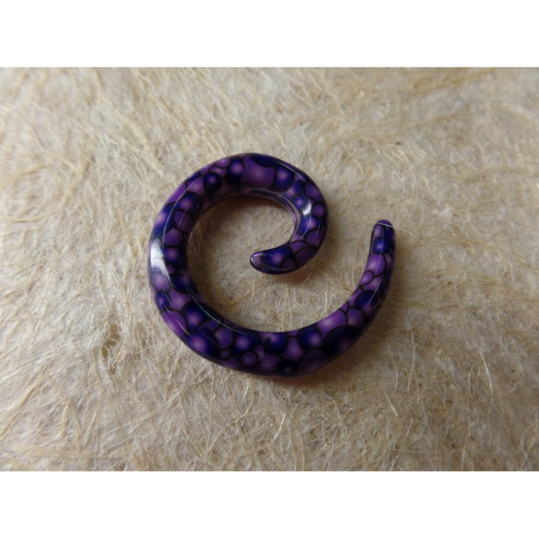 Elargisseur d'oreille violet spirale 