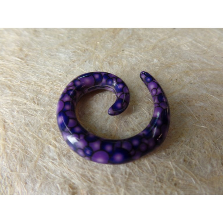 Elargisseur d'oreille violet spirale 