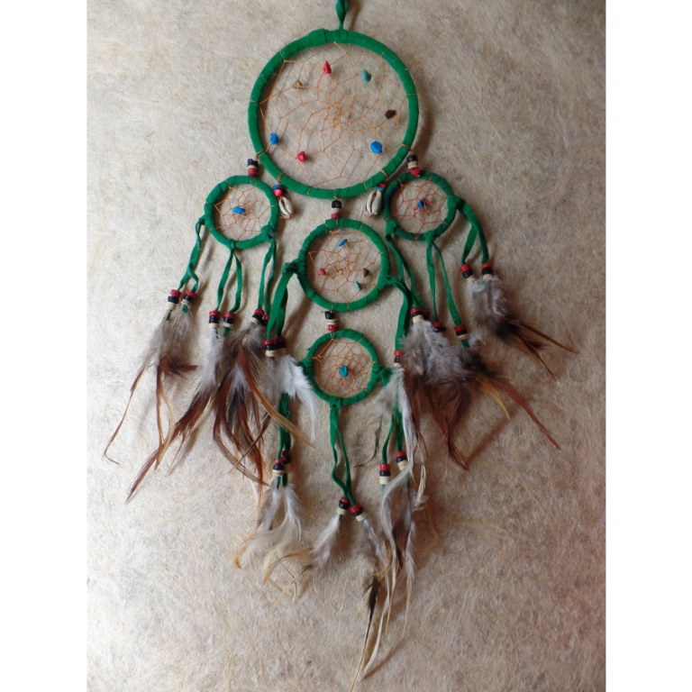 Dreamcatcher 5 cercles mahpe vert