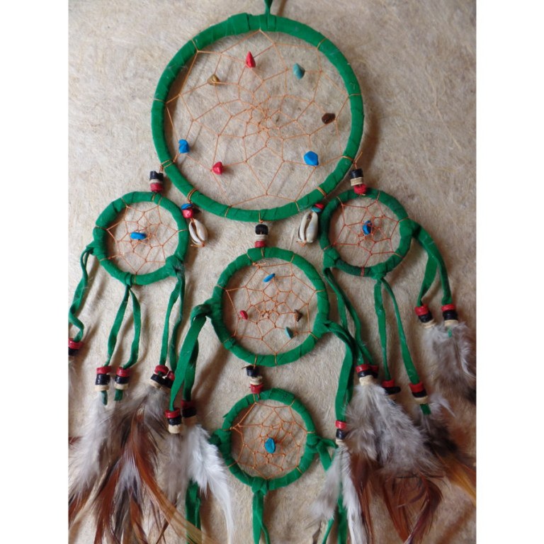 Dreamcatcher 5 cercles mahpe vert