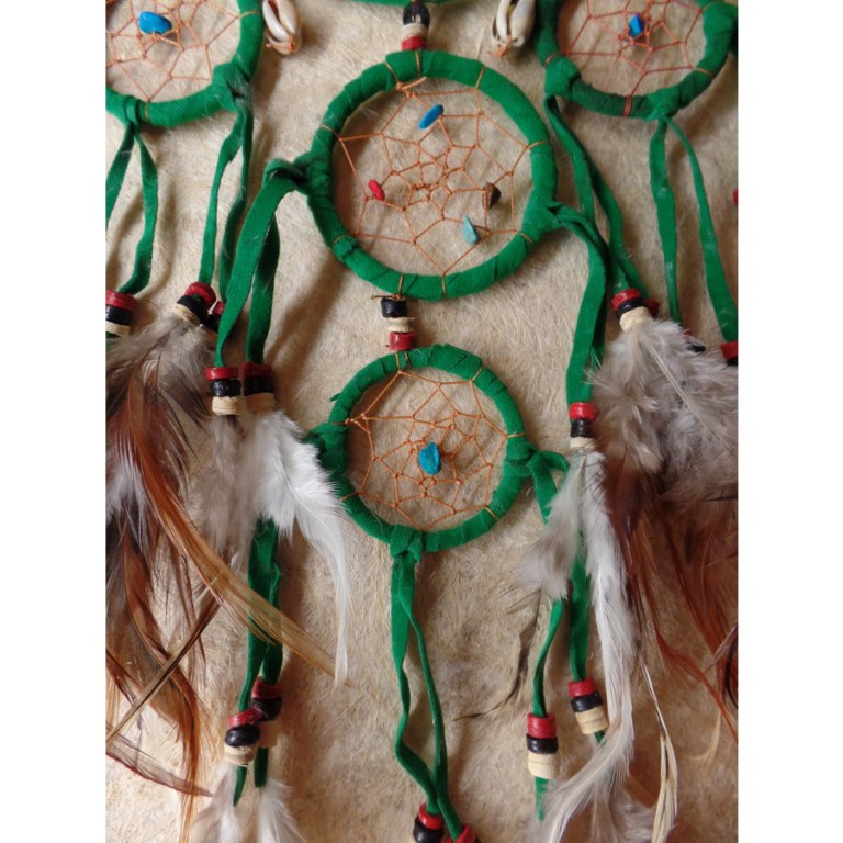 Dreamcatcher 5 cercles mahpe vert