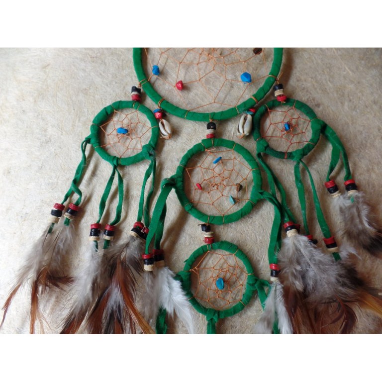 Dreamcatcher 5 cercles mahpe vert