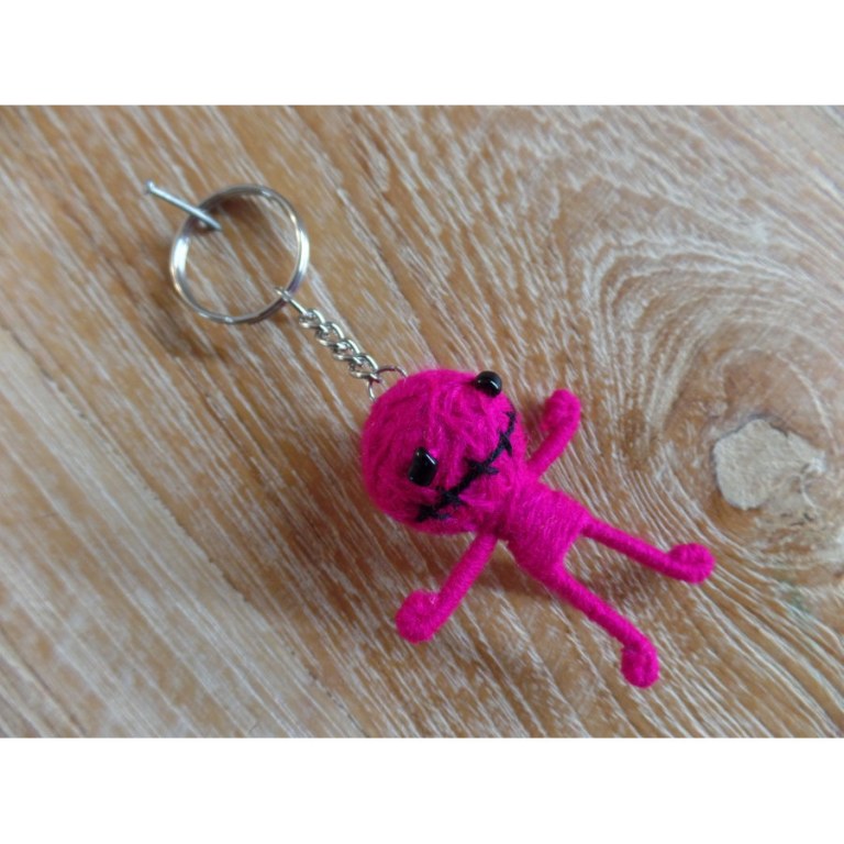 Porte clé motus et bouche cousue fuschia