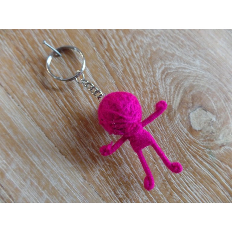 Porte clé motus et bouche cousue fuschia