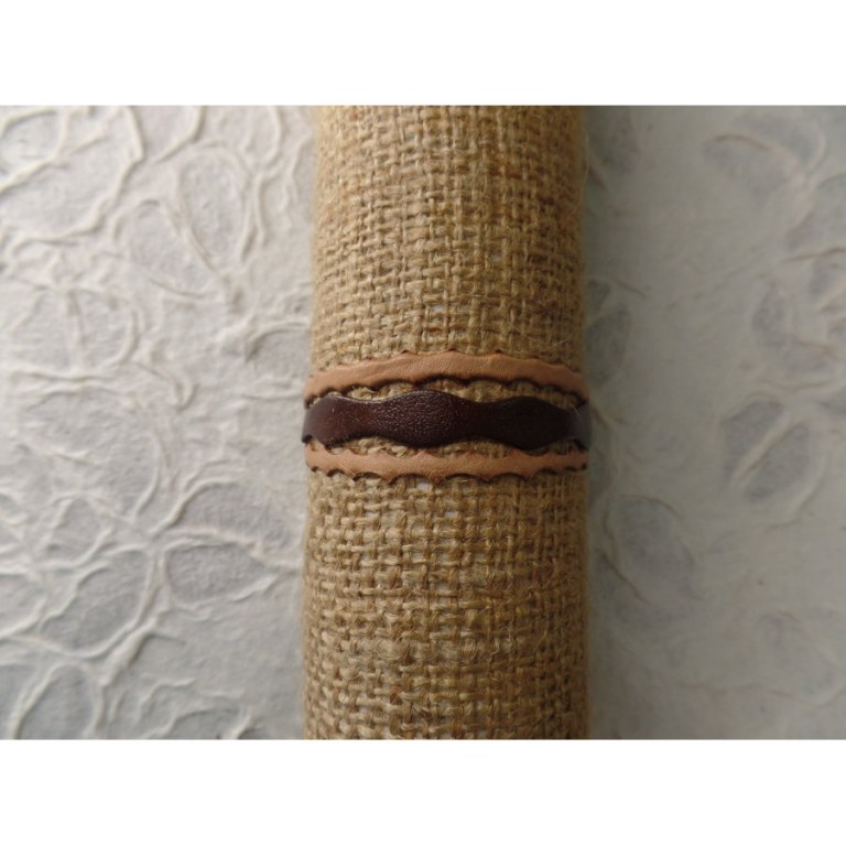 Bracelet fantaisie découpé beige/marron