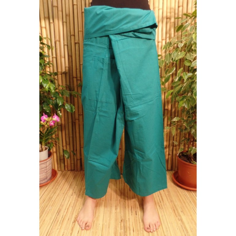 Pantalon de pêcheur Thaï turquoise