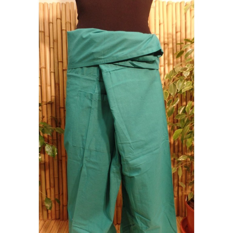 Pantalon de pêcheur Thaï turquoise