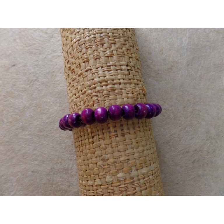Bracelet élastique perles bois zinzolin