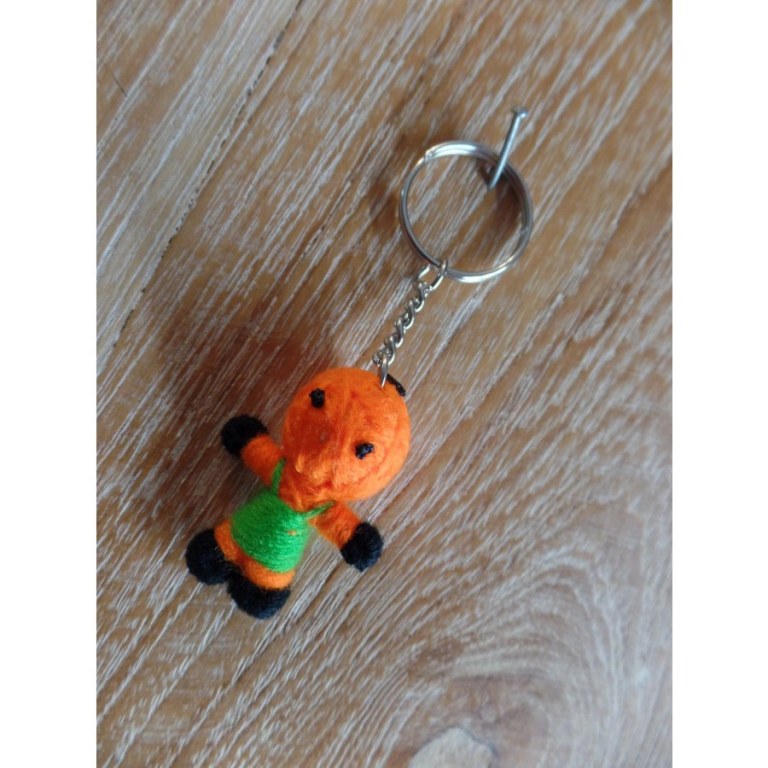 Petit porte-clés poupée orange