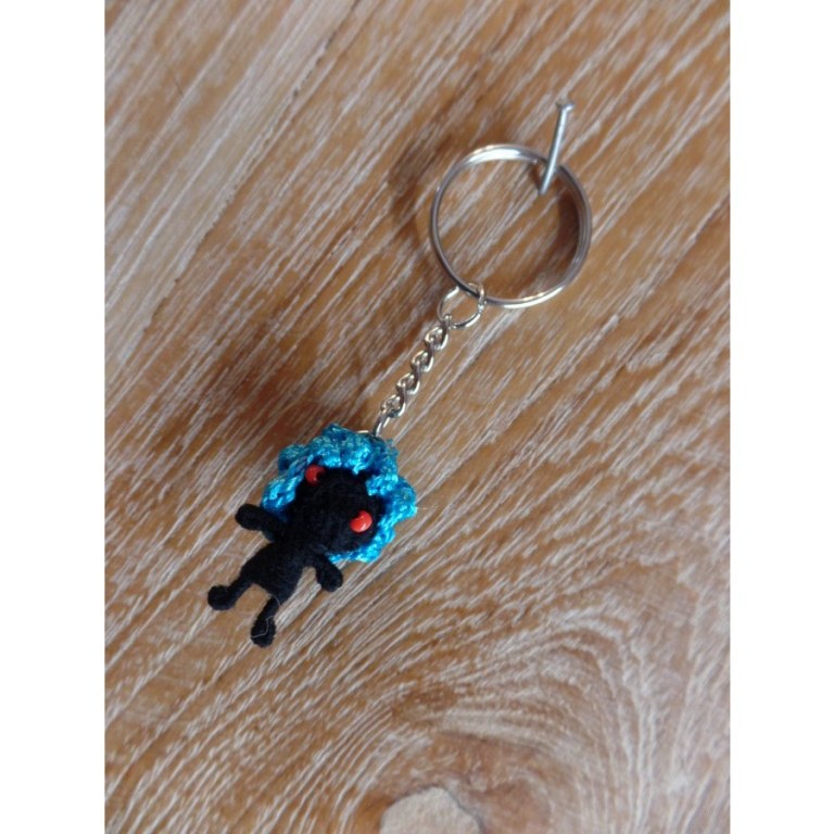 Petit porte-clés boucles bleues