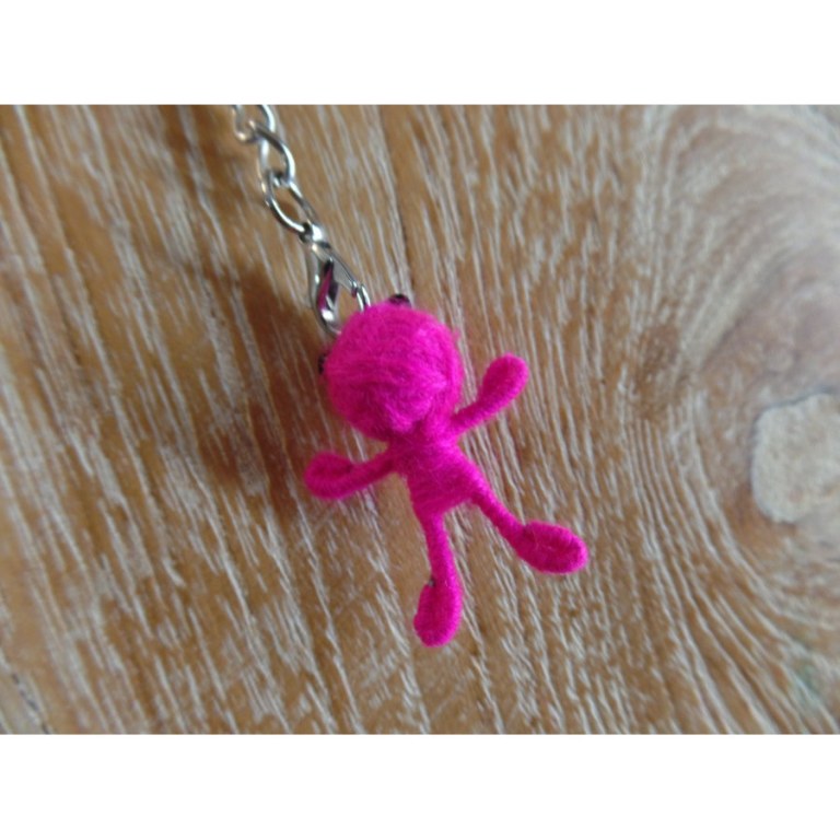 Porte-clés mini girl fuschia