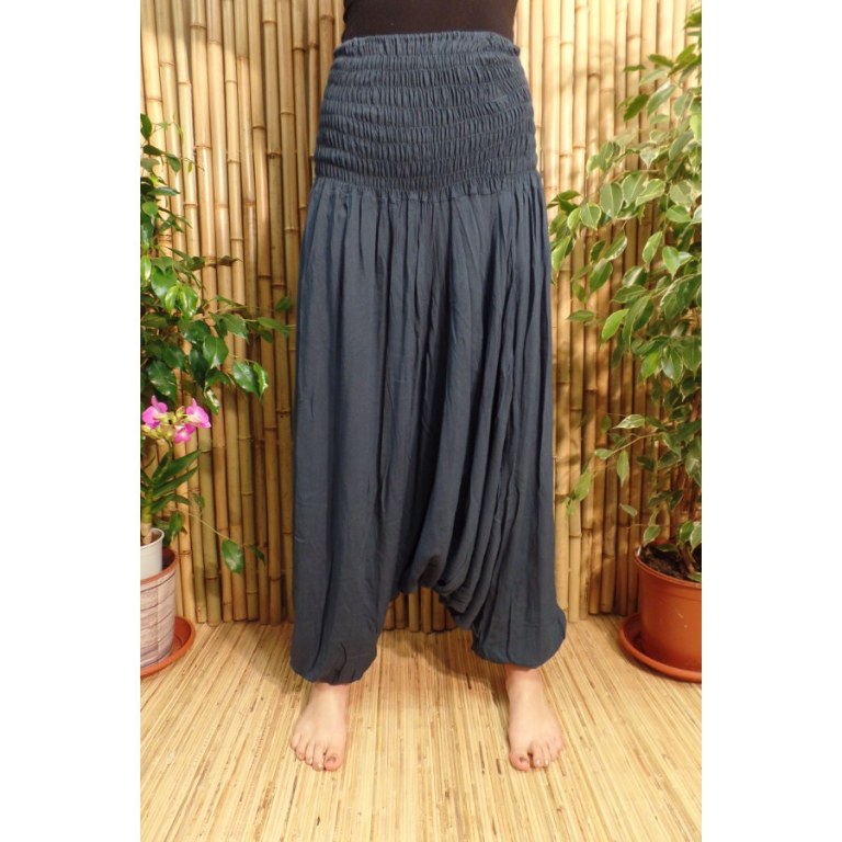 Sarouel bleu pétrole smocks