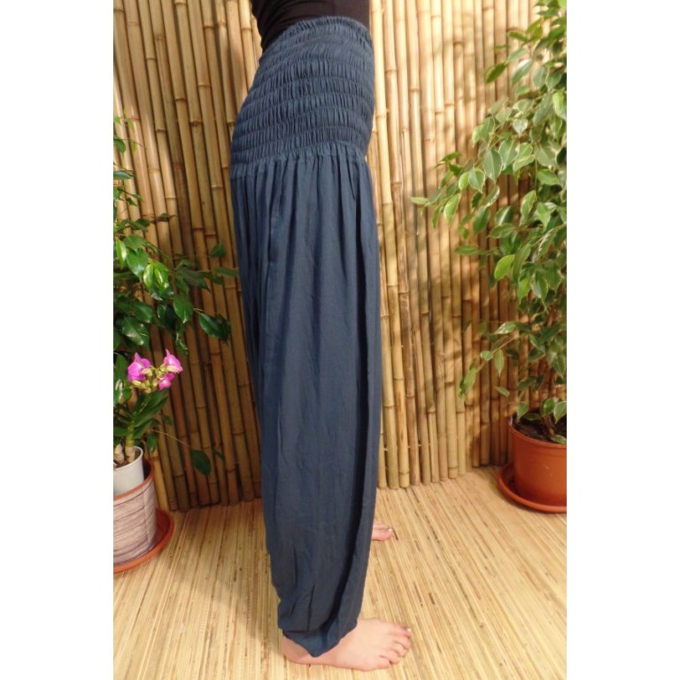 Sarouel bleu pétrole smocks