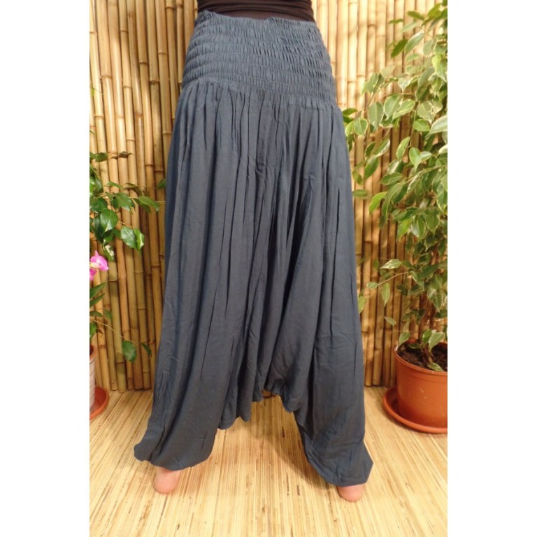 Sarouel bleu pétrole smocks