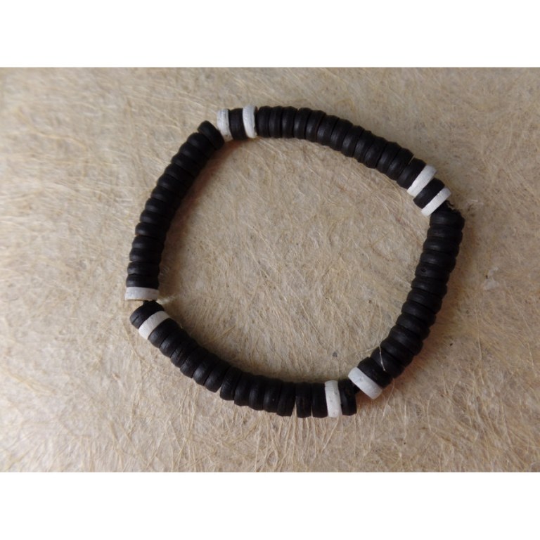 Bracelet surfeur blanc et noir