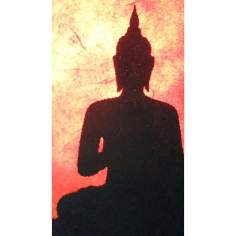 Lampe rouge ombre de Bouddha