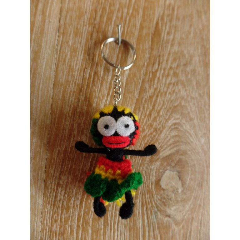 Porte clé poupée natte rasta