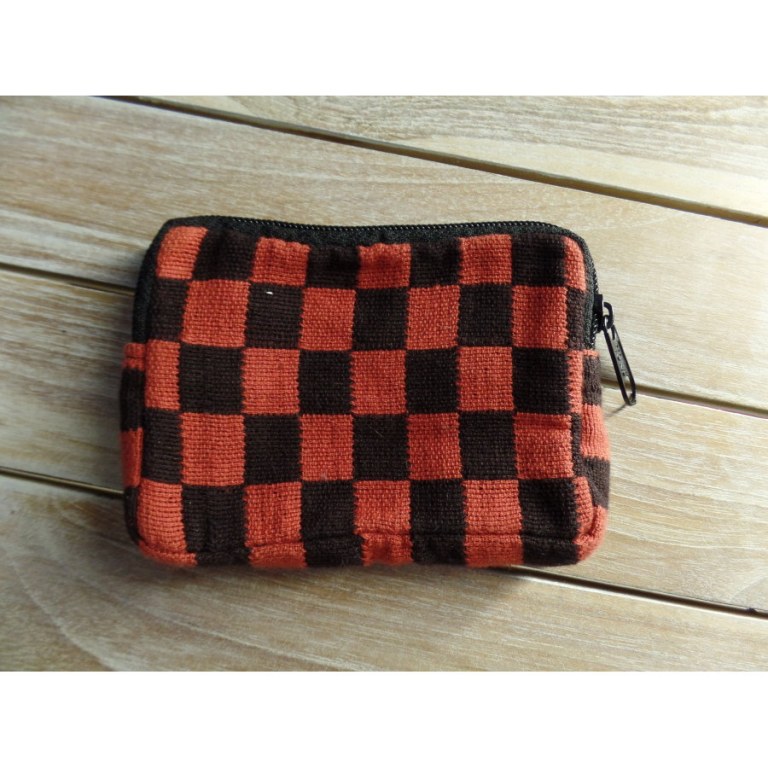 Porte monnaie damier rouge/noir