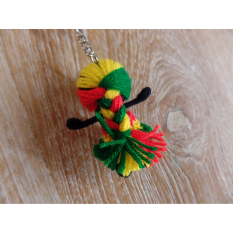 Porte clé poupée natte rasta