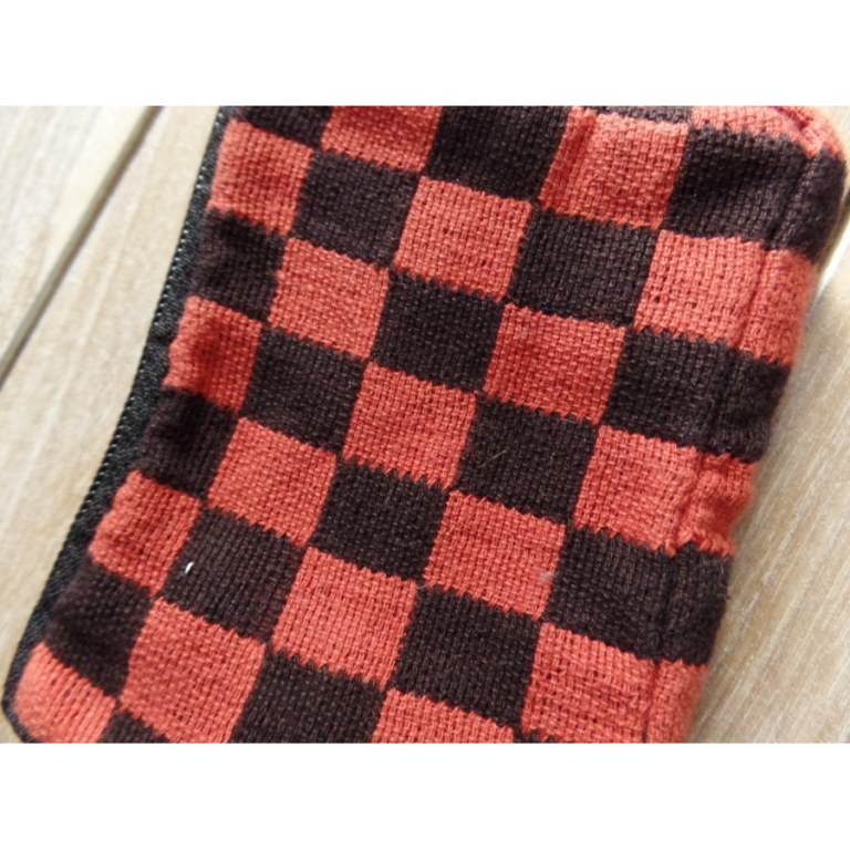 Porte monnaie damier rouge/noir