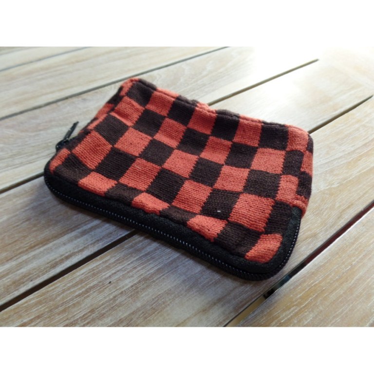 Porte monnaie damier rouge/noir