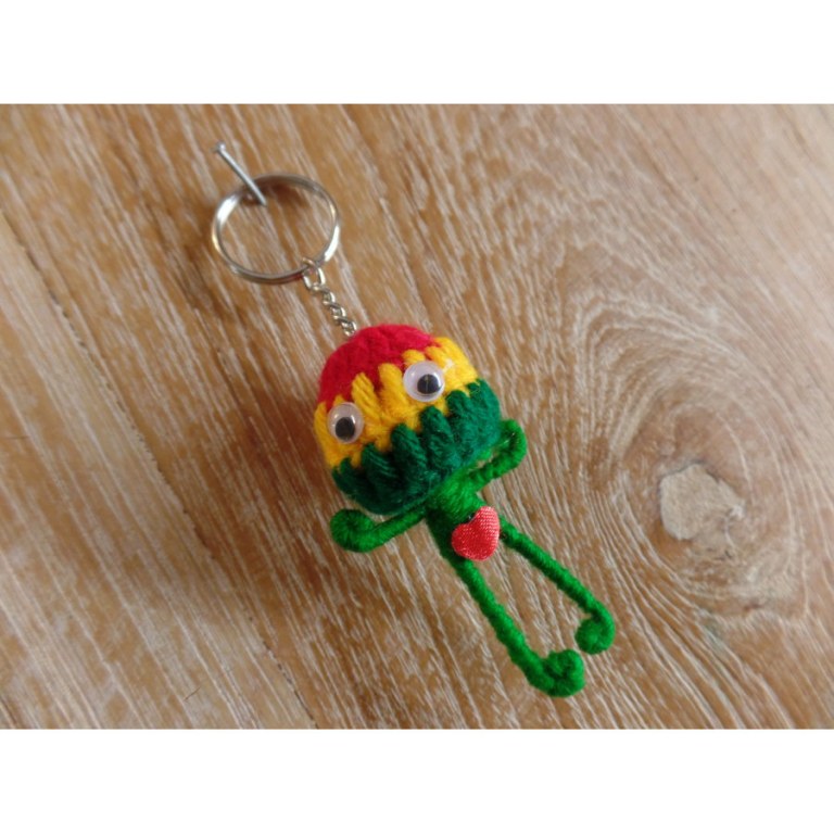 Porte clé vert amour caché