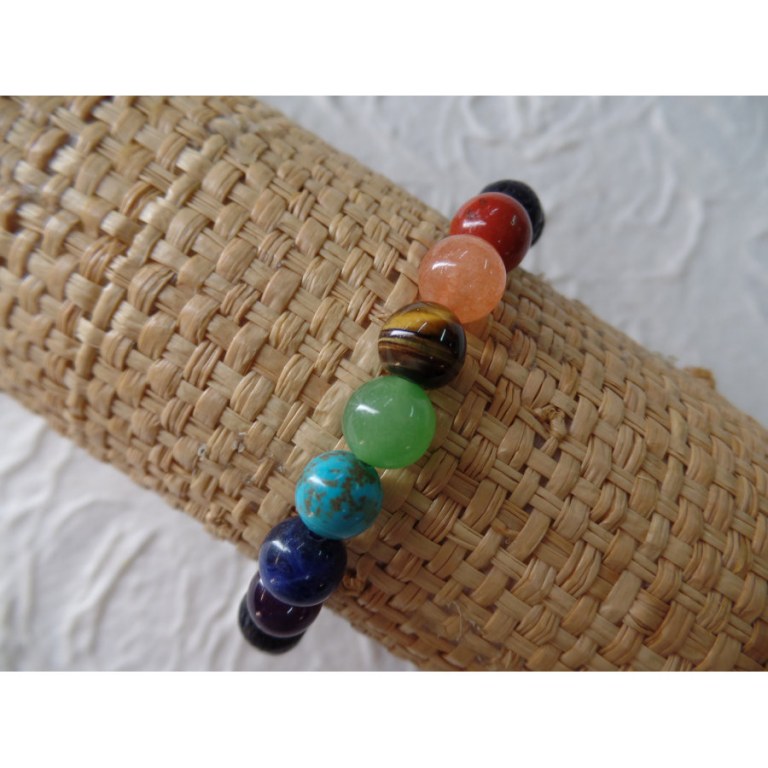 Bracelet mala 7 chakras et pierres de lave